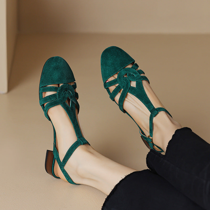 Französische Retro-Sandalen mit geschlossener Spitze – Bild 5 | LuxeStyle
