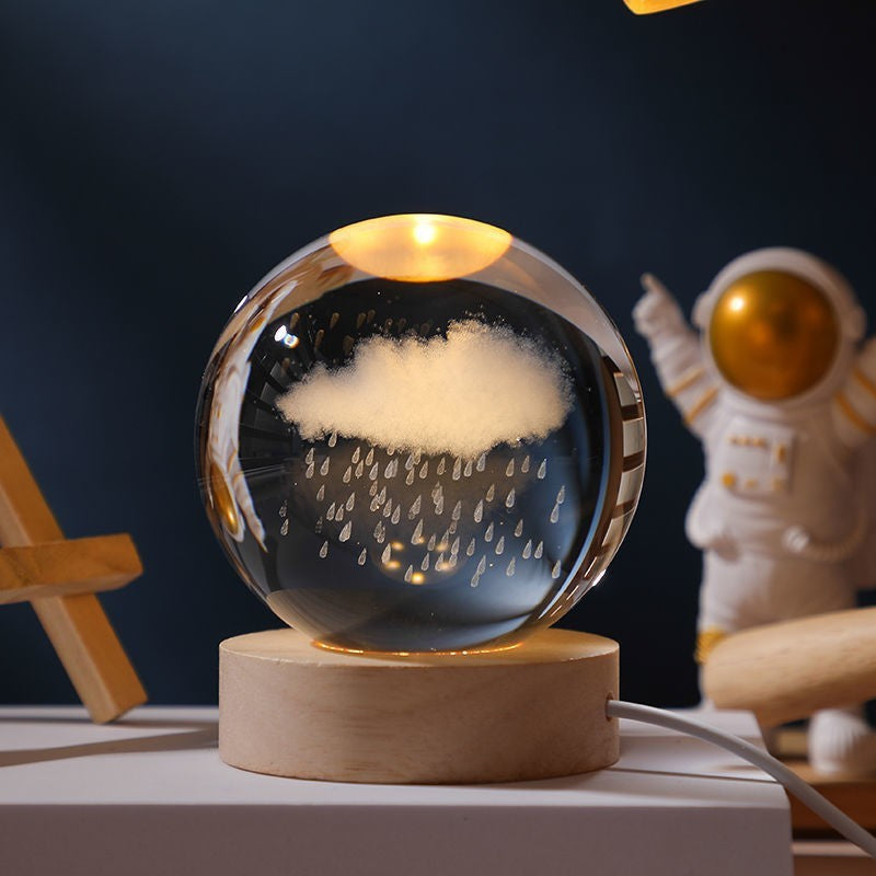 3D Planeten Kristallkugel Nachtlicht