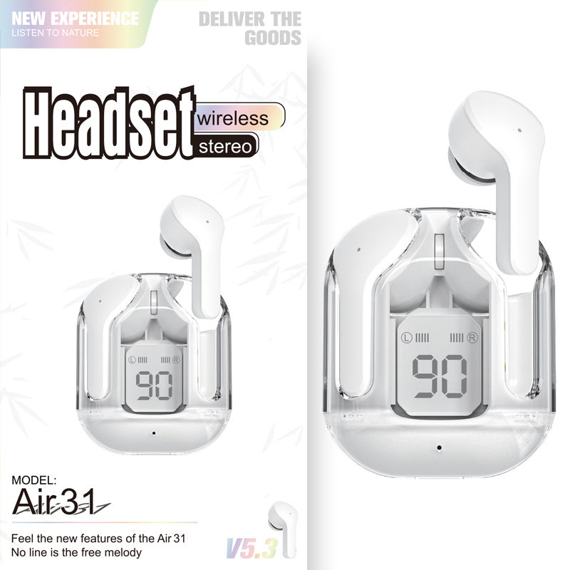 Mini-Transparente Bluetooth-Ohrhörer mit Ladebox – Trend-Modell