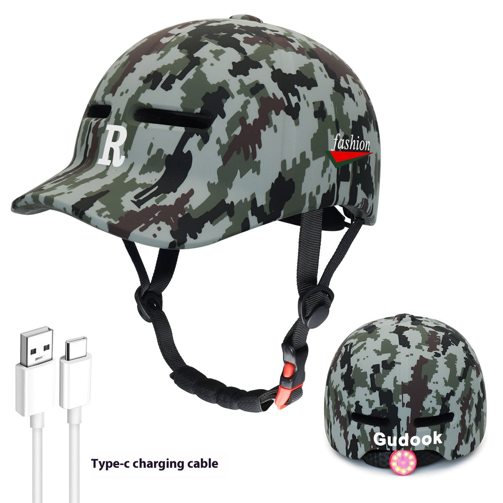 Velohelm mit integriertem Warnlicht