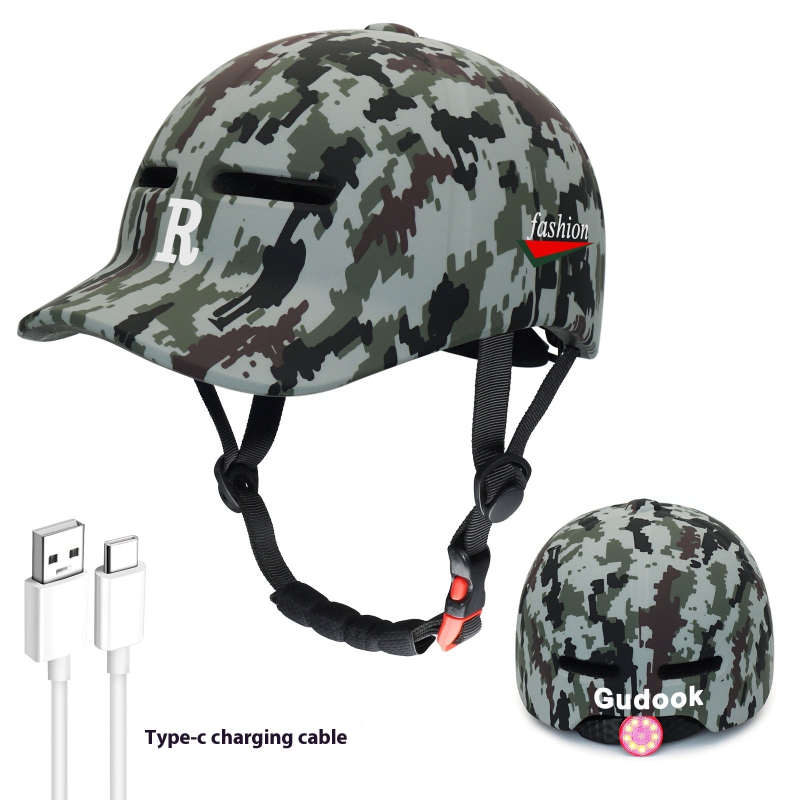 Velohelm mit integriertem Warnlicht