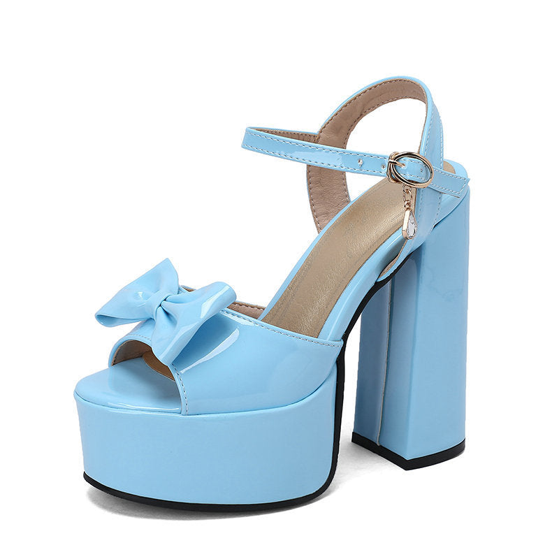 Peep-Toe Sandalen mit Chunky-Heel – Bild 3 | LuxeStyle