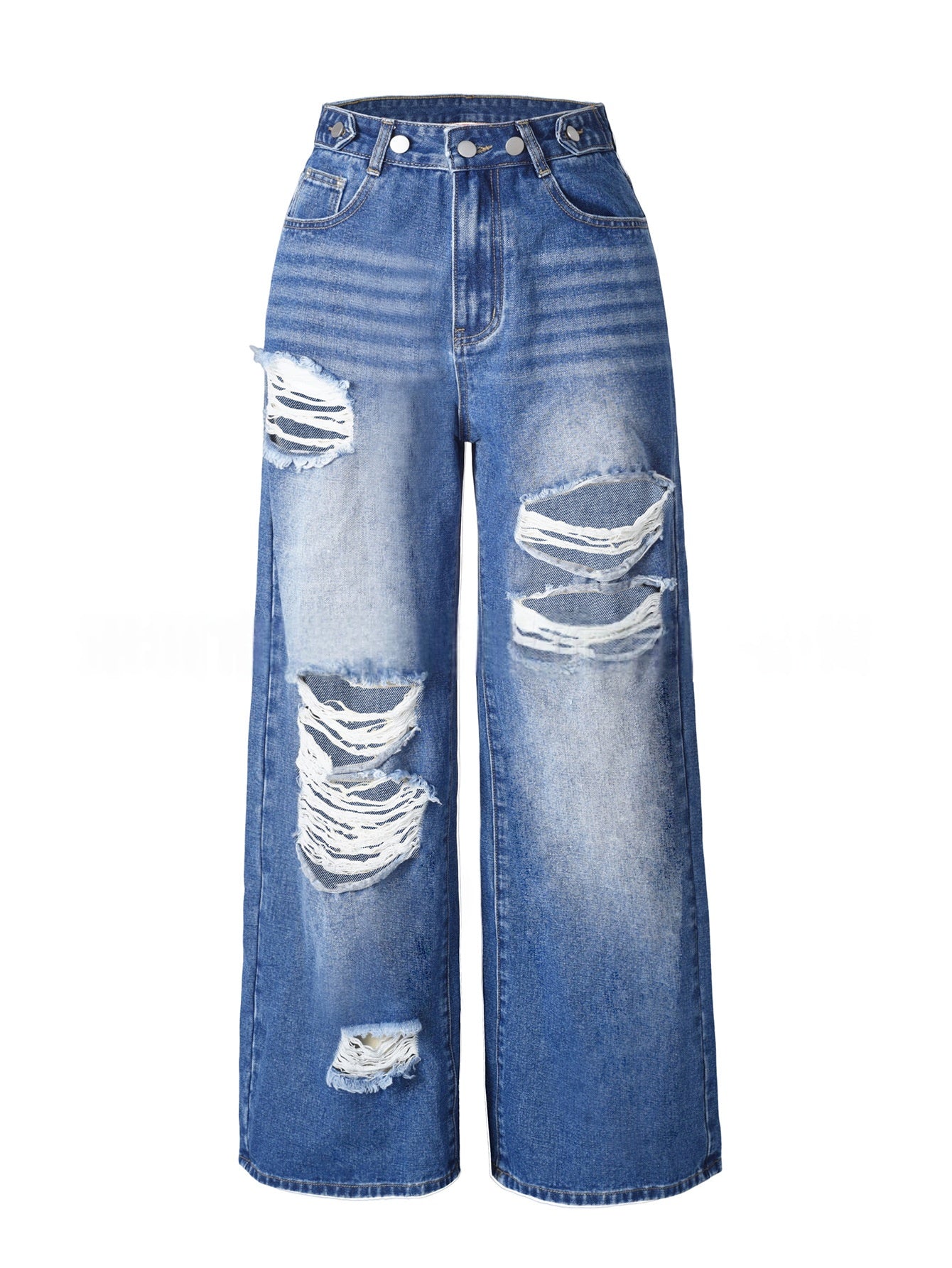 Ripped Jeans, gerade geschnitten