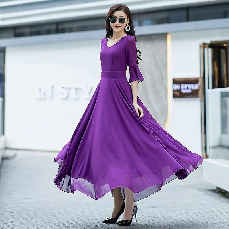 Chiffon Strand Maxi-Kleid – Bild 7 | LuxeStyle