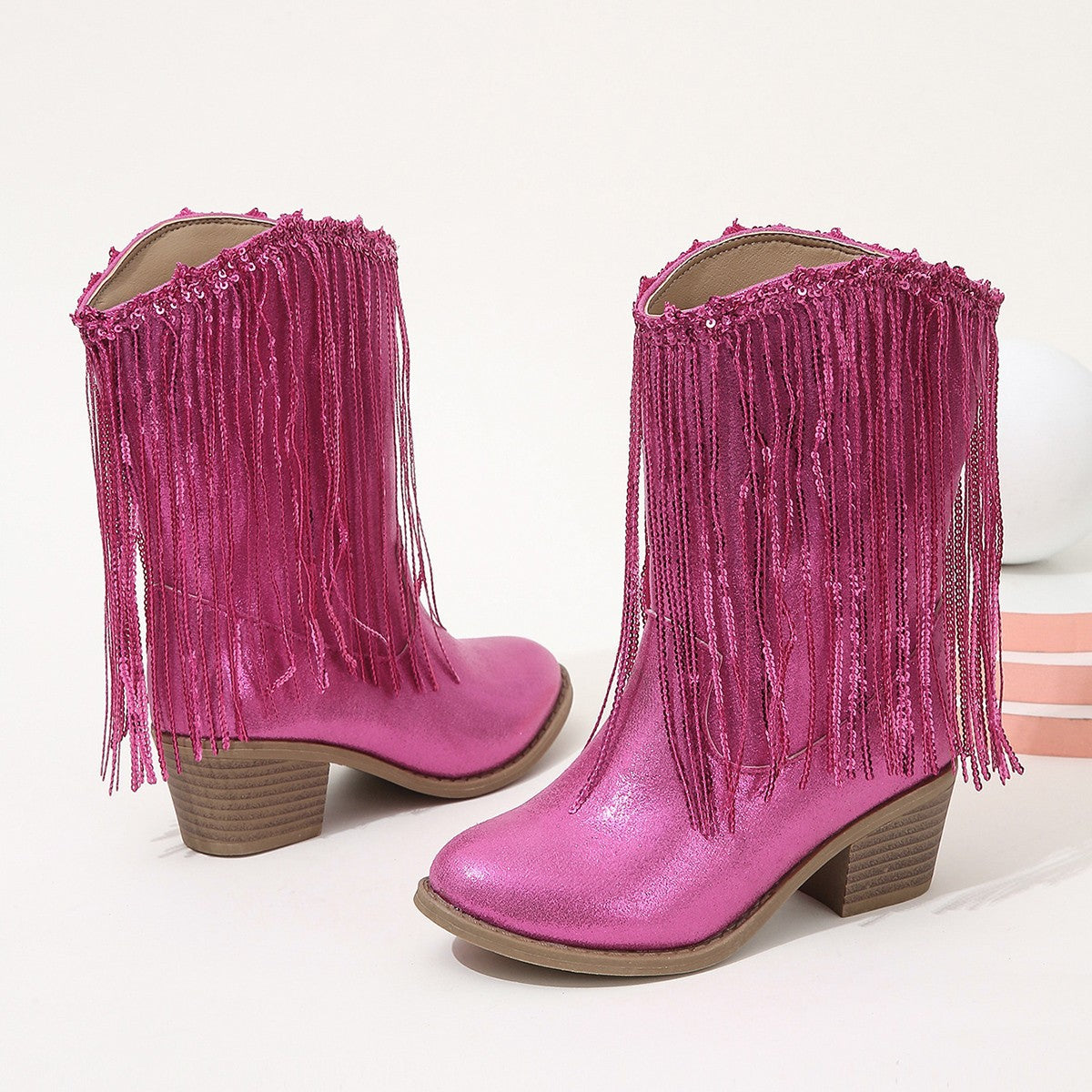 Western Ankle Boots mit Fransen