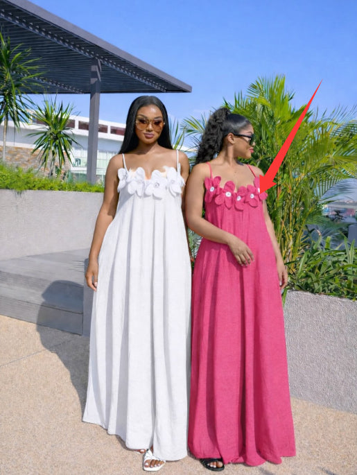 Kleid mit 3D-Blumenstickerei