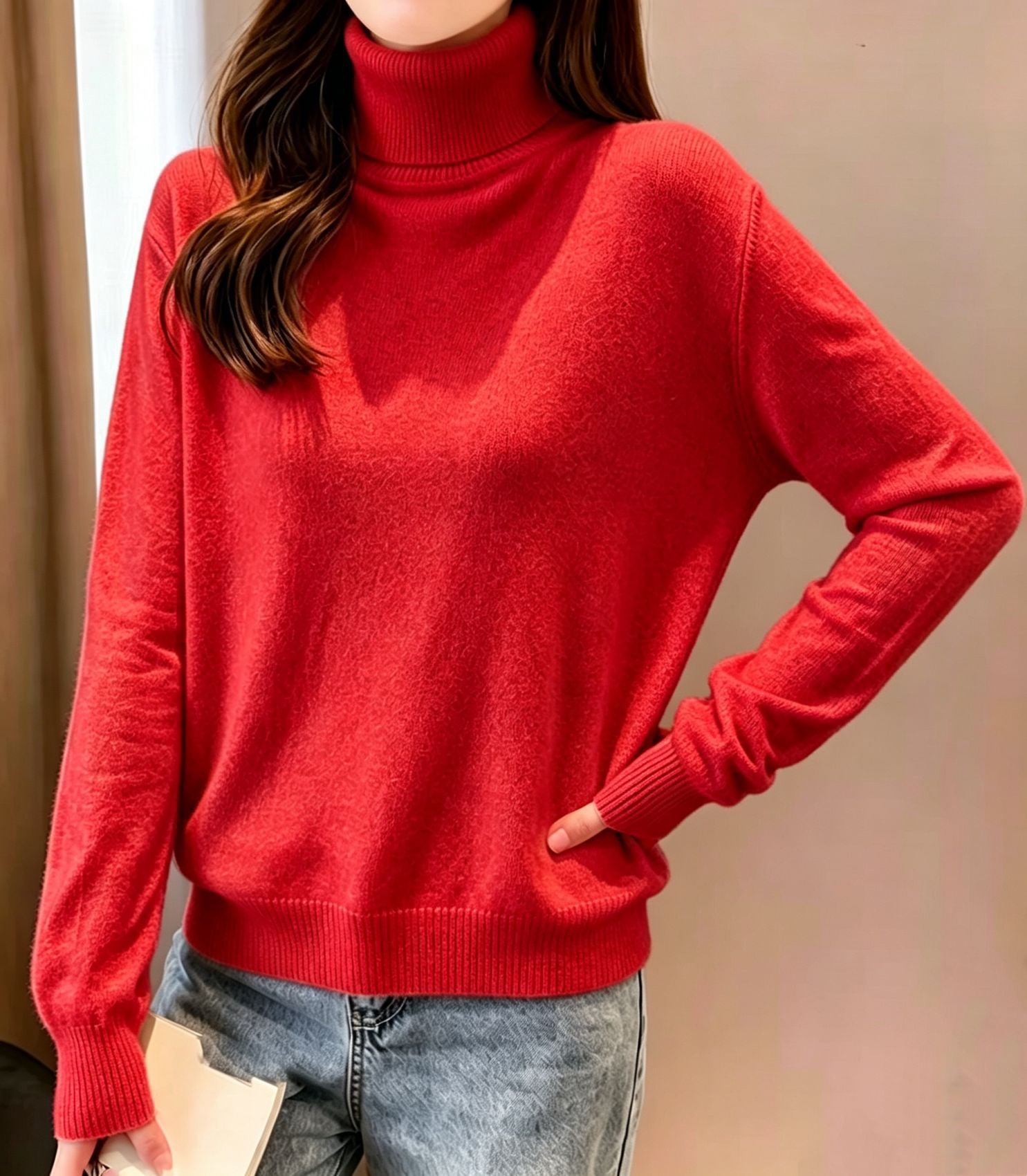 Damen Rollkragenpullover – Eleganter Strick