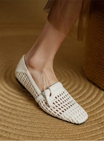 Elegante Leder-Mules mit Schnalle