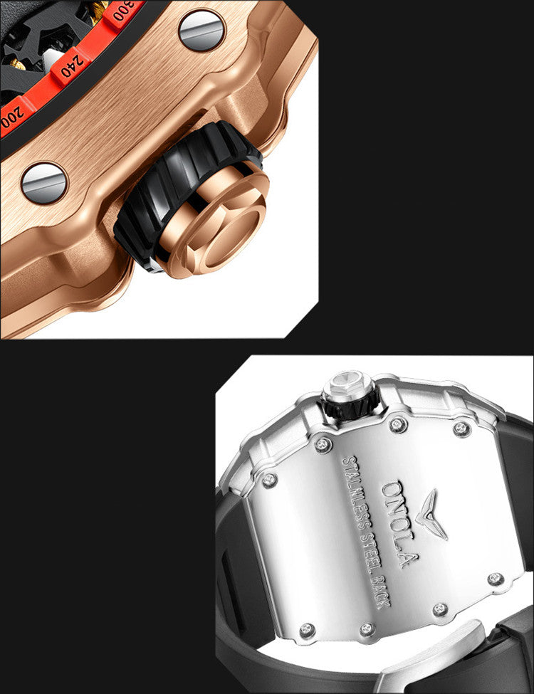 Sportliche Automatikuhr mit Silikonarmband – Bild 6 | LuxeStyle