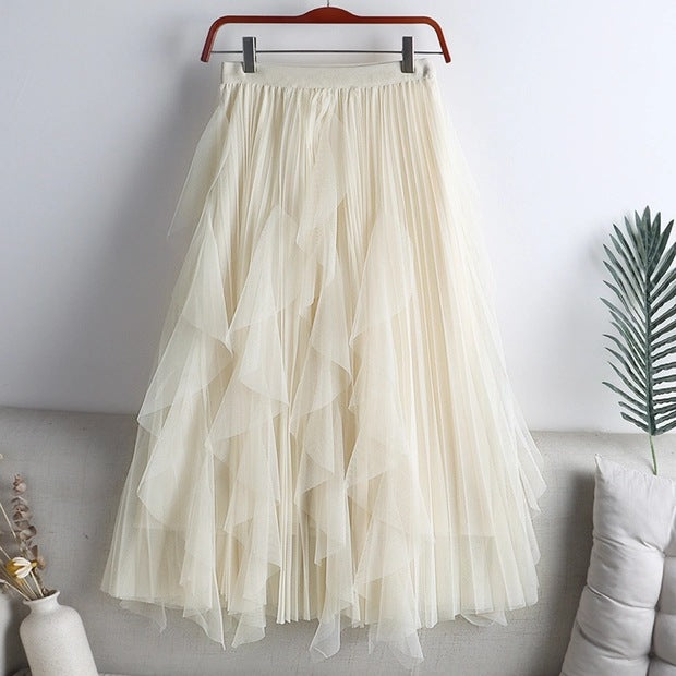 Eleganter Mesh-Patchwork Midi-Rock – Ansicht 8