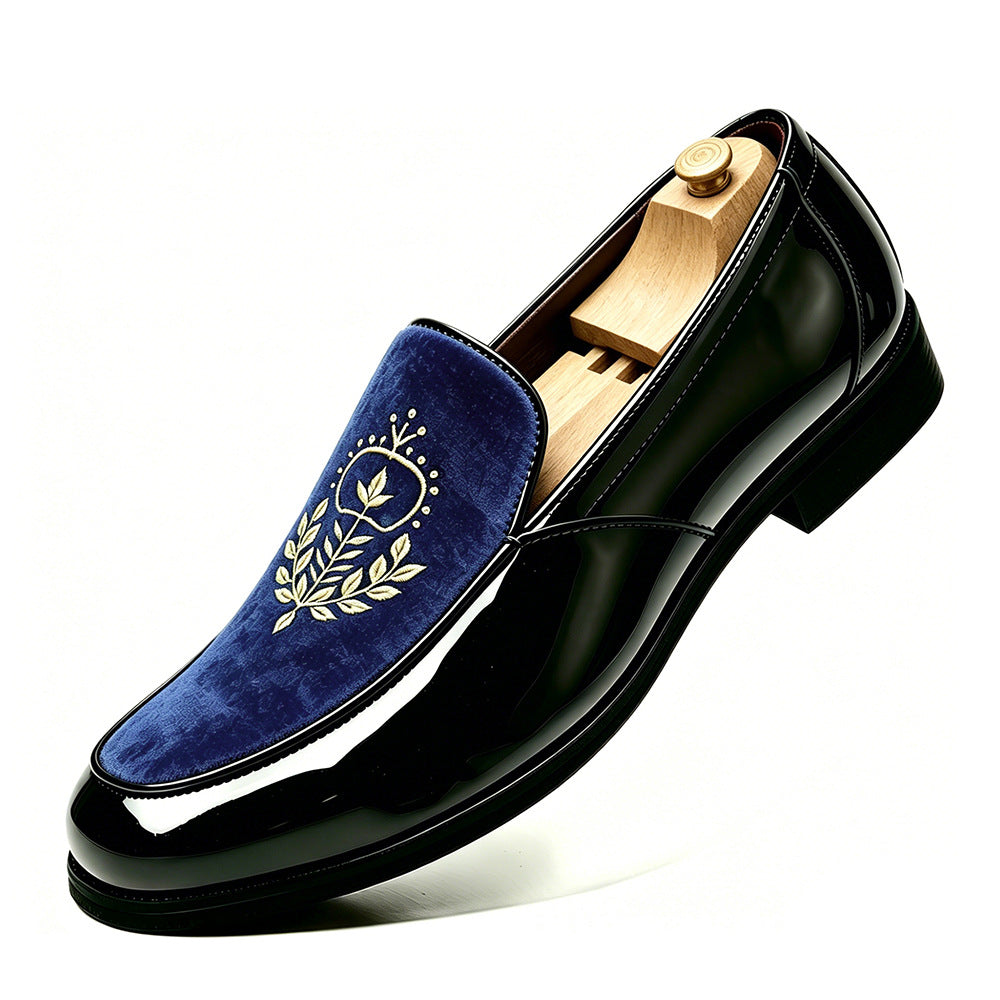 Bestickte Slip-on Herrenschuhe
