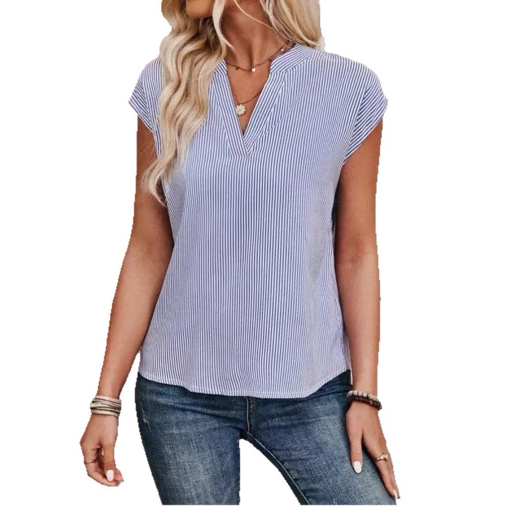 Ärmellose Bluse mit Streifenmuster – Bild 6 | LuxeStyle