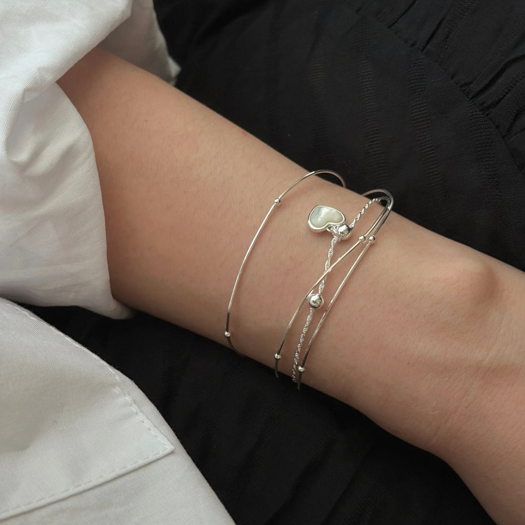S925 Silber dreireihiges Schlangenketten-Armband – Bild 4 | LuxeStyle