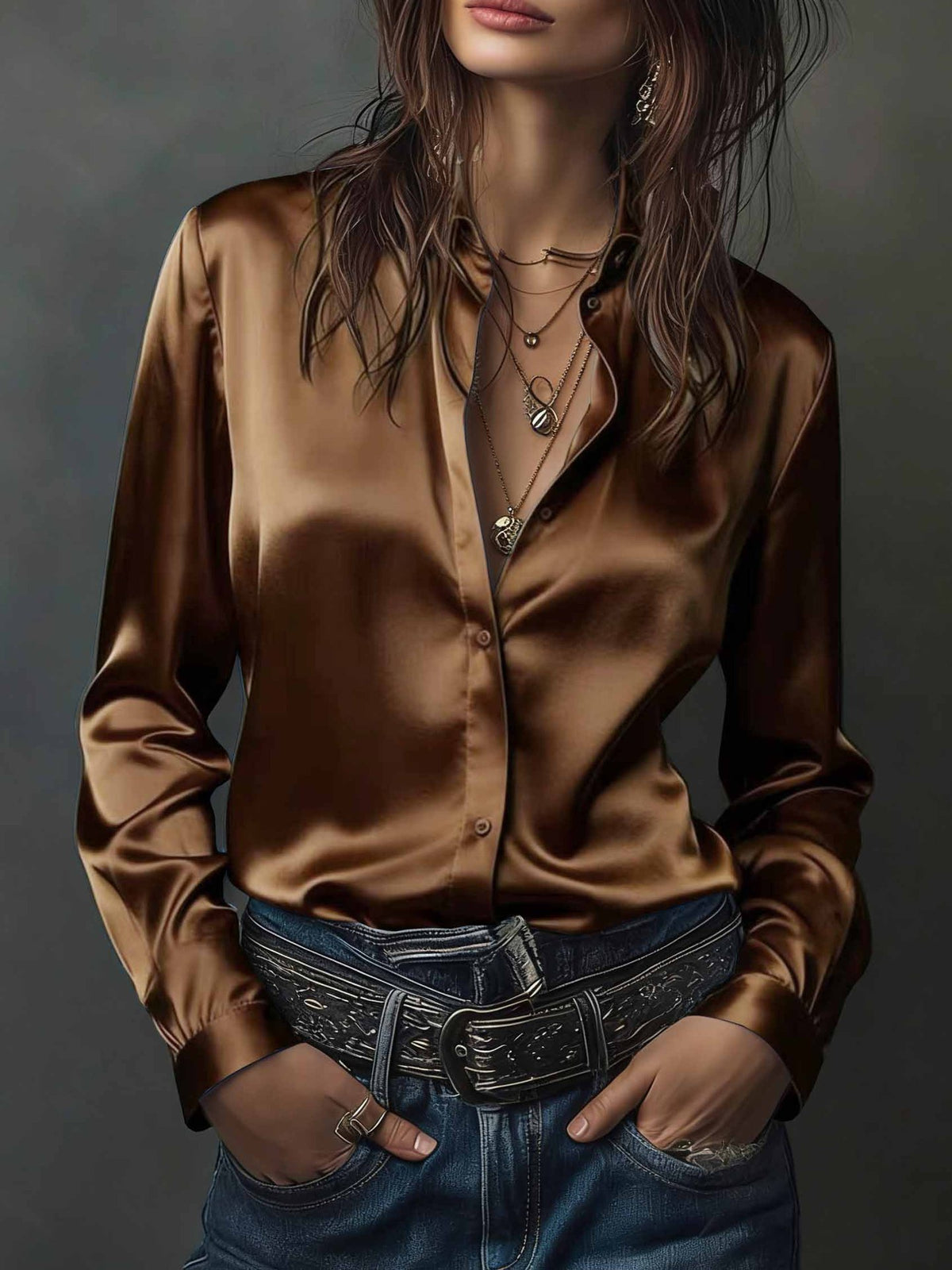 Elegantes Satinhemd im Western-Stil – Bild 3 | LuxeStyle