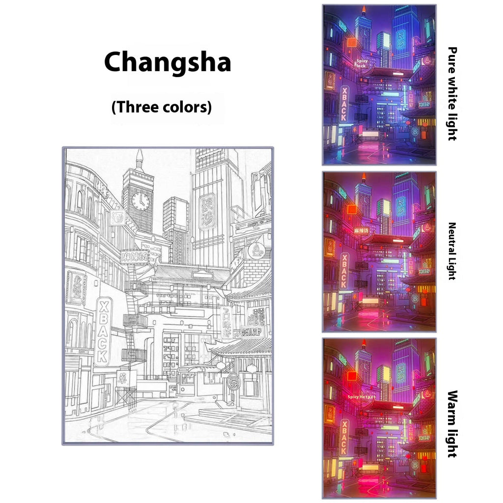 LED Leuchtbild «Changsha bei Nacht» | LuxeStyle