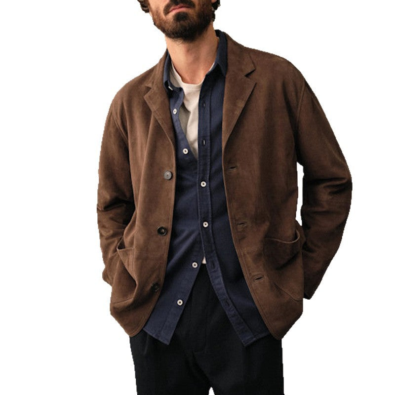 Herren Wildleder-Look Übergangsjacke