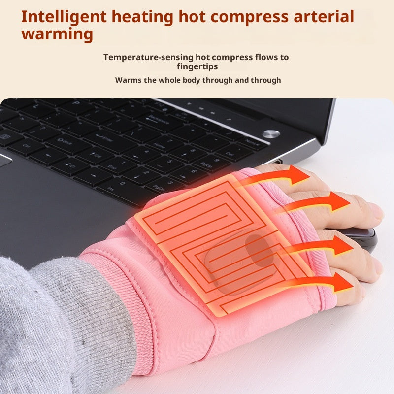 USB Beheizbare Halbfinger-Handschuhe