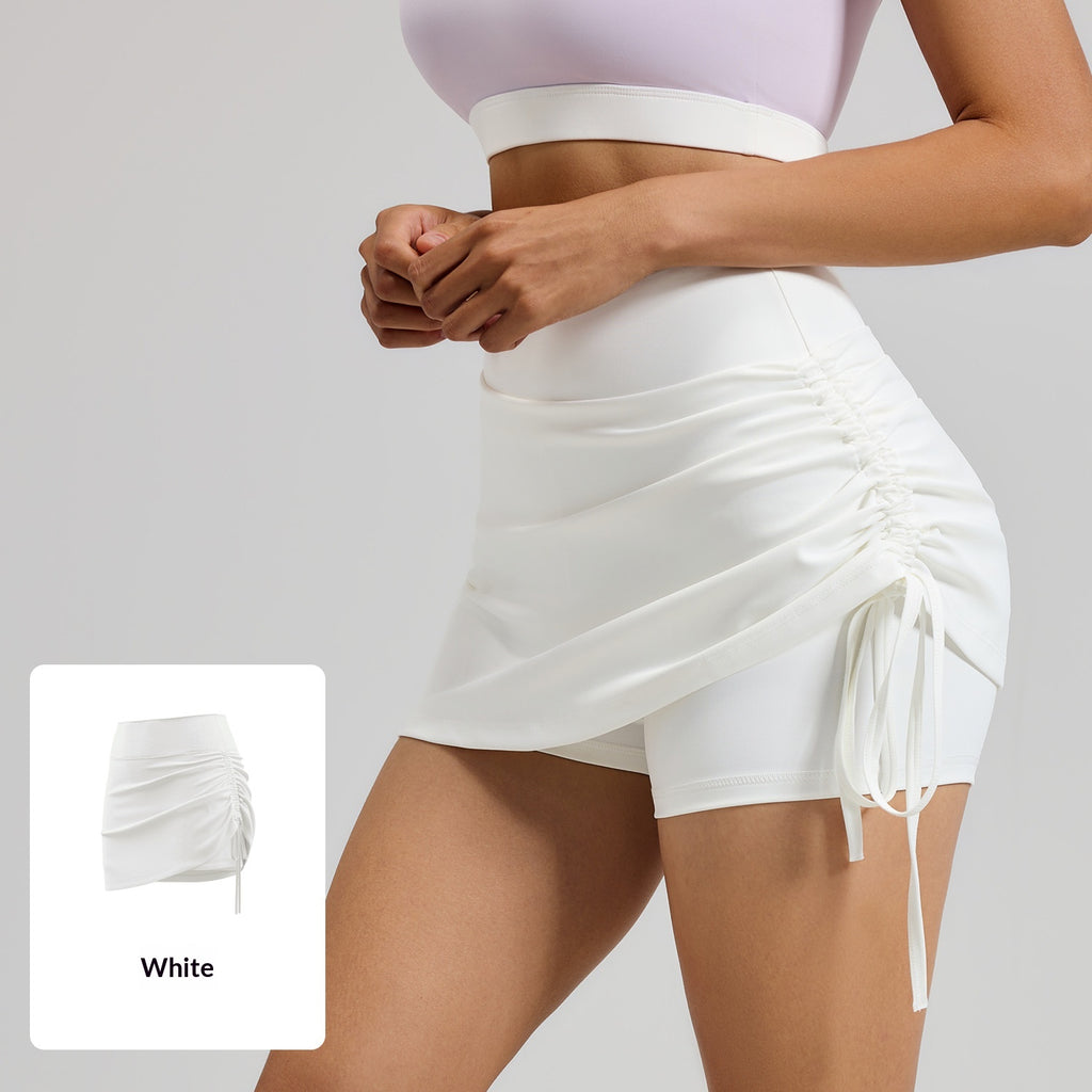 High-Waist geraffter Sportrock für Damen