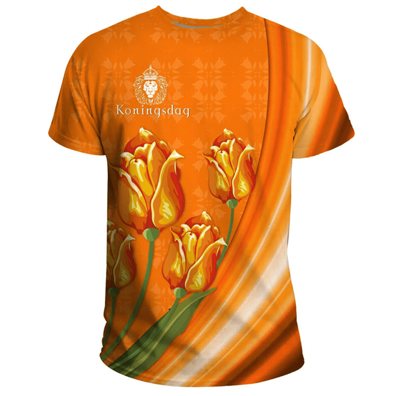 Herren T-Shirt mit Hollandflaggen-Print – Bild 2 | LuxeStyle