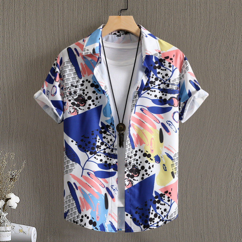 Herren-Bluse mit floralem Druck
