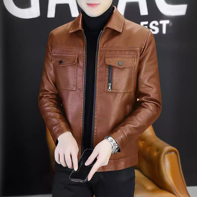 Herren Kunstlederjacke für Herbst & Winter