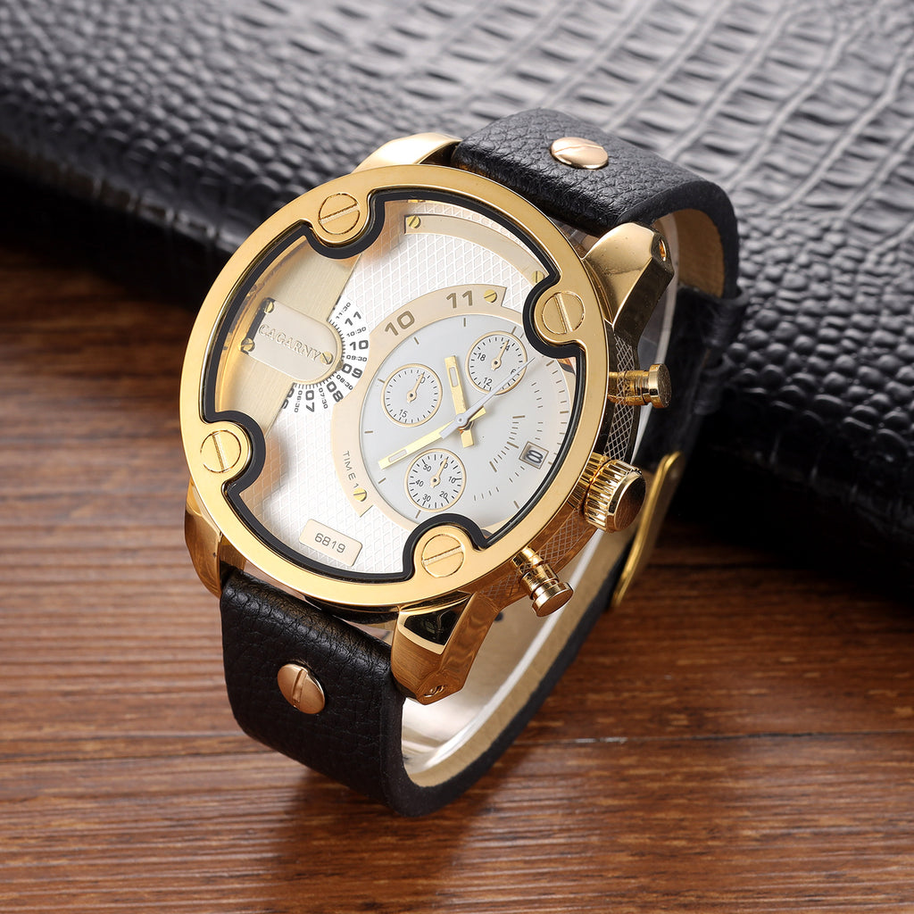 Quarz-Herrenuhr mit grossem Zifferblatt