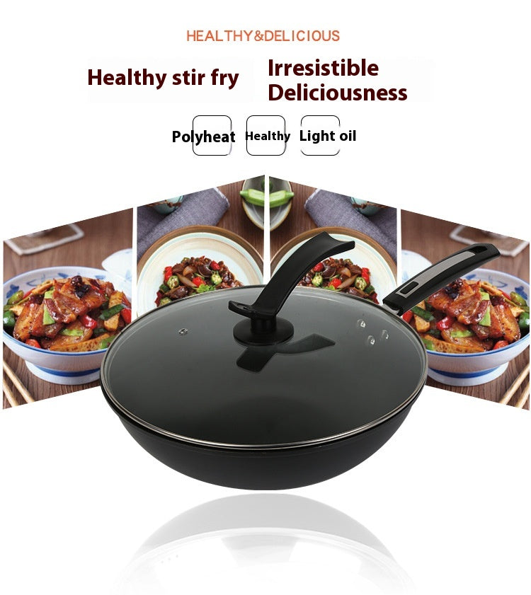 Feuerfester Wok aus Gusseisen