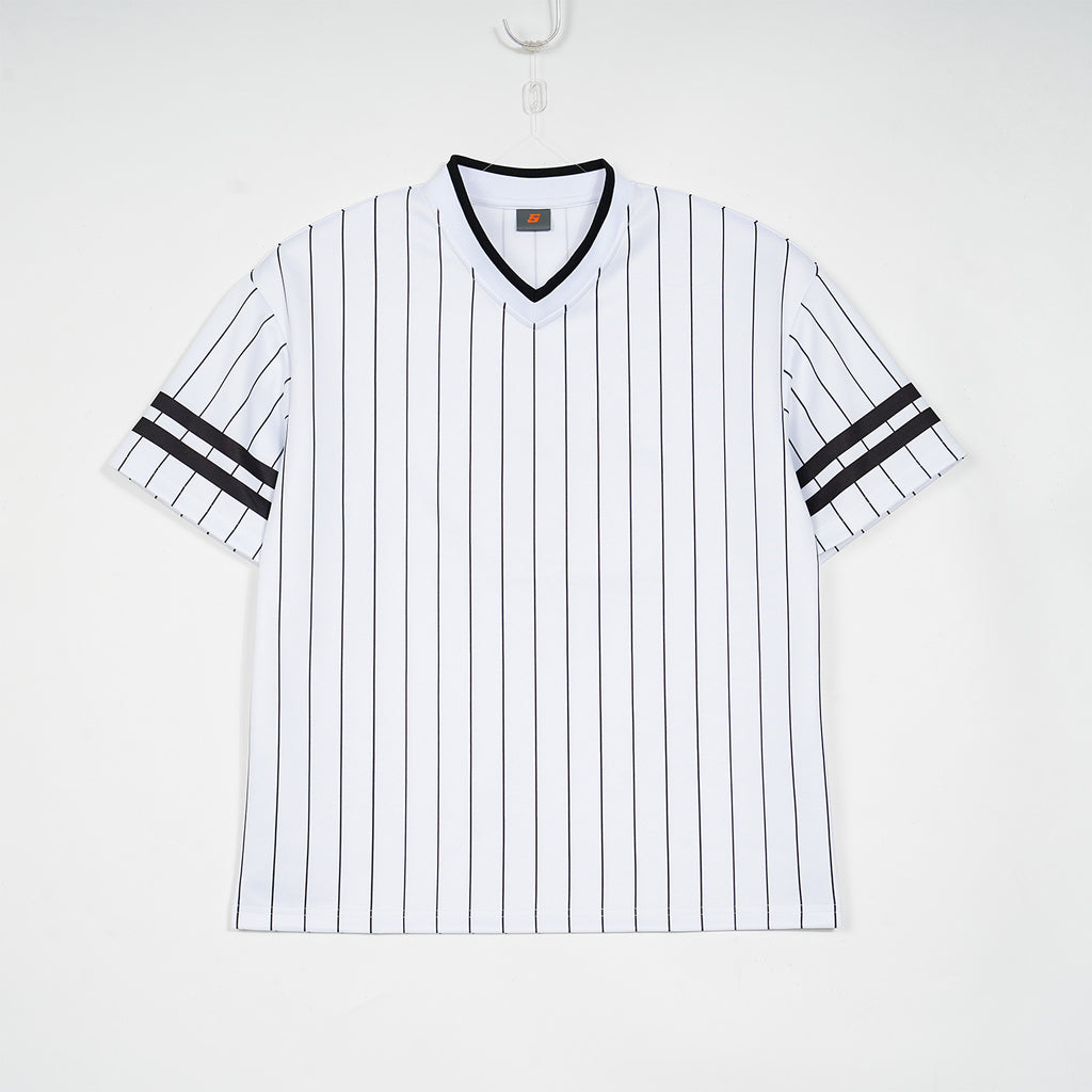 Gestreiftes Herren-T-Shirt mit V-Ausschnitt