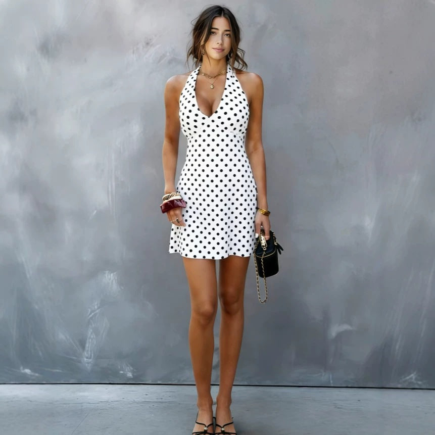 Sexy Neckholder-Minikleid mit Polka-Dots – Bild 3 | LuxeStyle