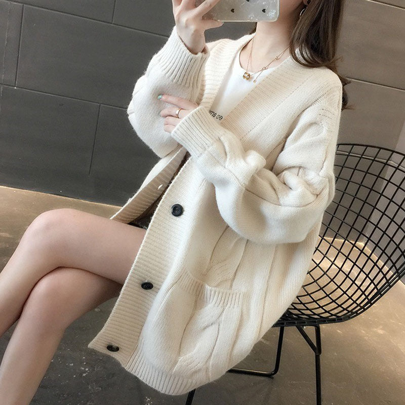 V-Ausschnitt Strickjacke (Loose Fit) – Ansicht 4
