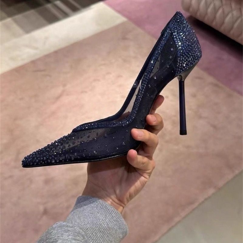 Stiletto Pumps mit Mesh & Glitzer