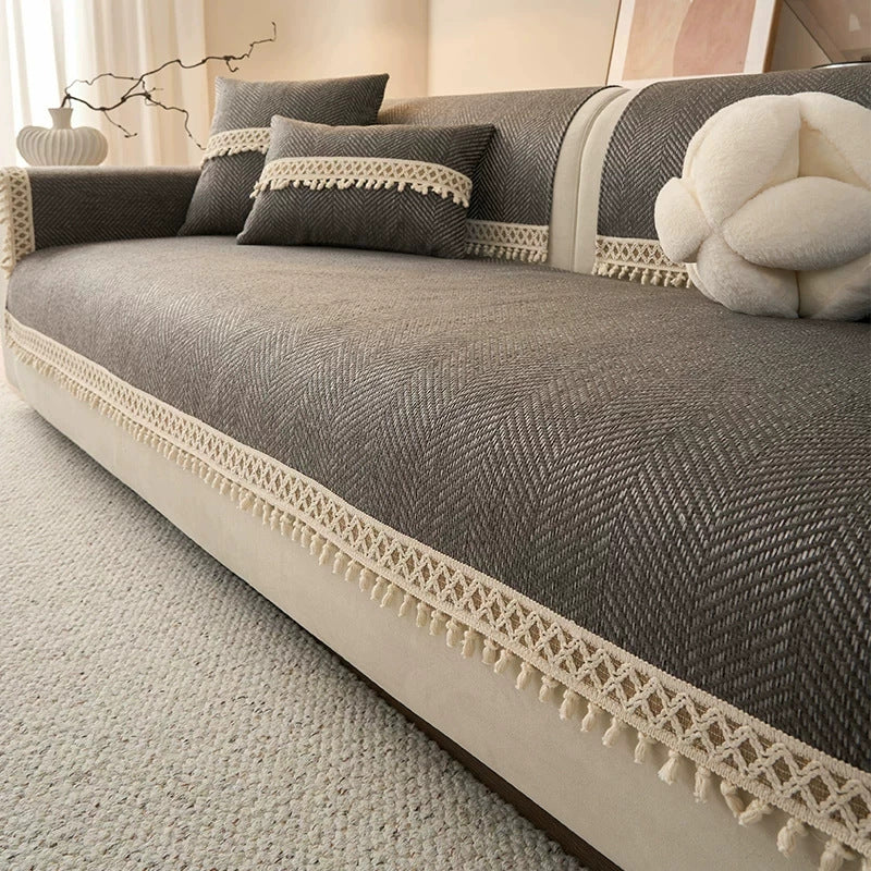 Sofa-Kissenbezug Retro Baumwoll-Leinen – Bild 4 | LuxeStyle