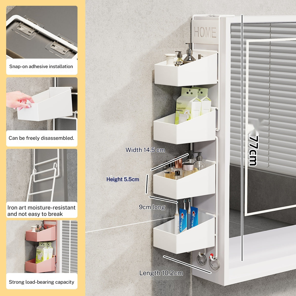 Spiegelkasten-Seitenregal, 3er- oder 4er-Set – Bild 12 | LuxeStyle