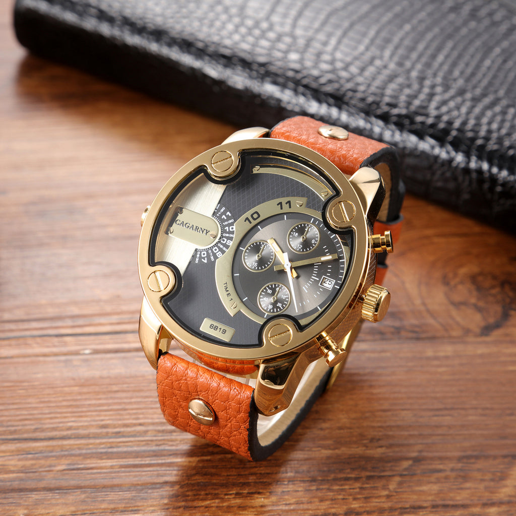 Quarz-Herrenuhr mit grossem Zifferblatt