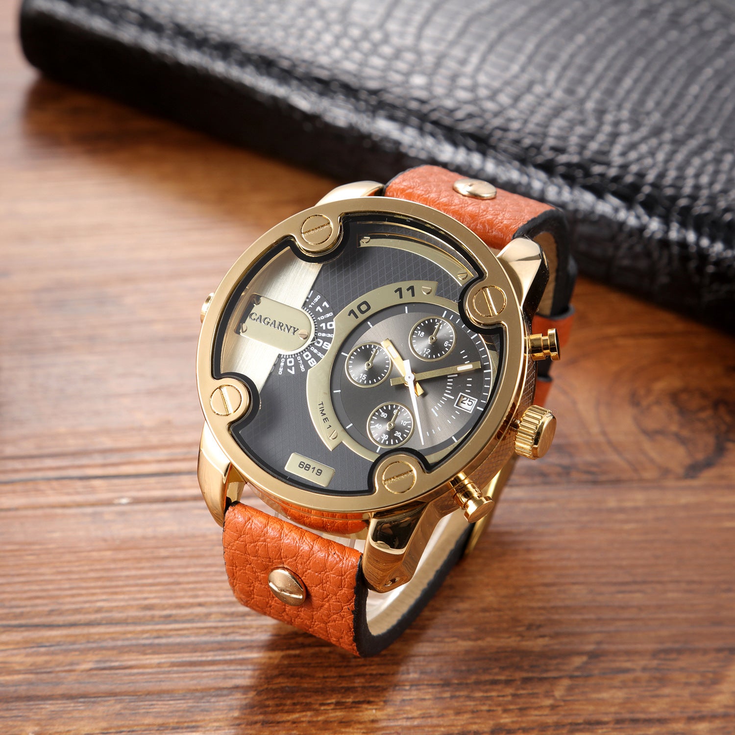 Quarz-Herrenuhr mit grossem Zifferblatt