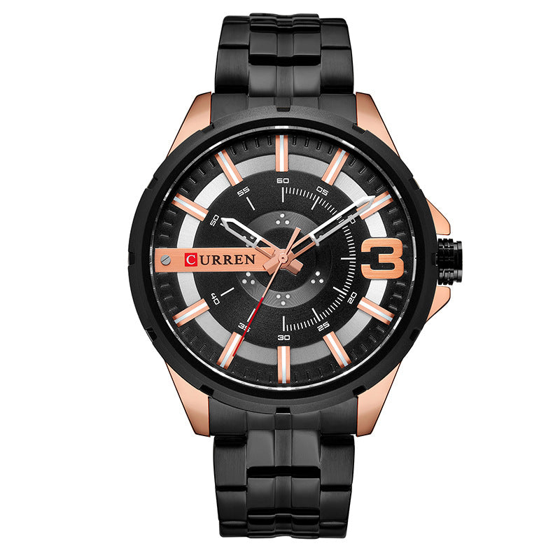 Einfache Herren-Armbanduhr aus Edelstahl