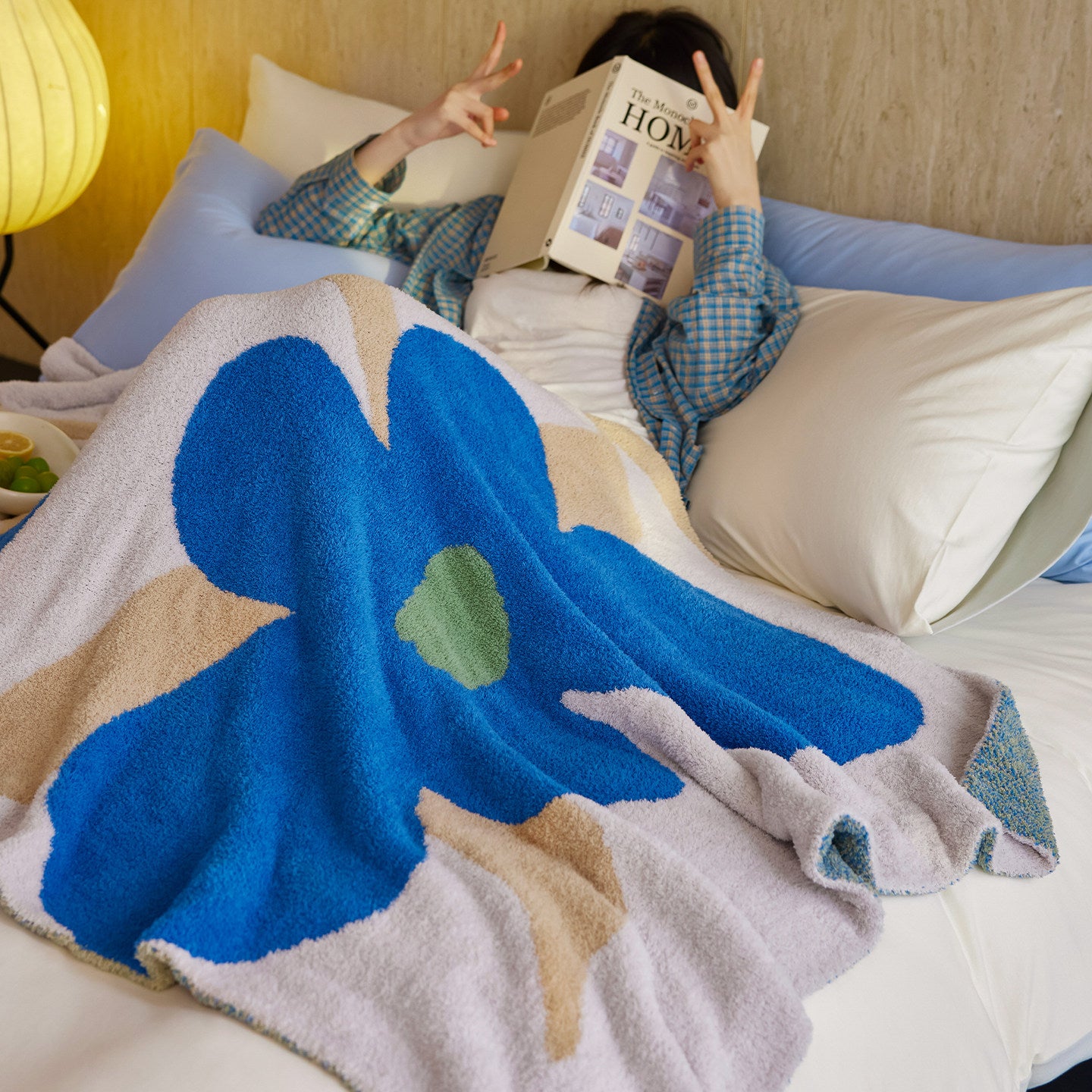 Multifunktionaler Designer-Plüsch-Decken mit Suede-Rücken