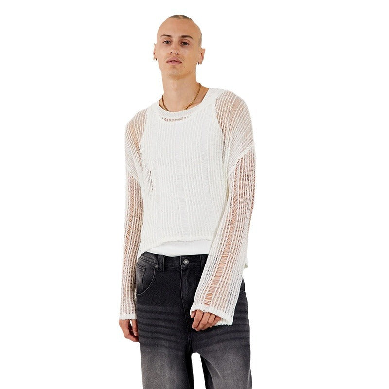 Herren Langarmshirt mit Lochmuster – Bild 2 | LuxeStyle