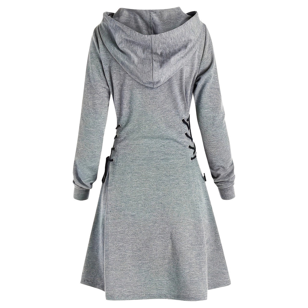 Kapuzenkleid mit langen Ärmeln