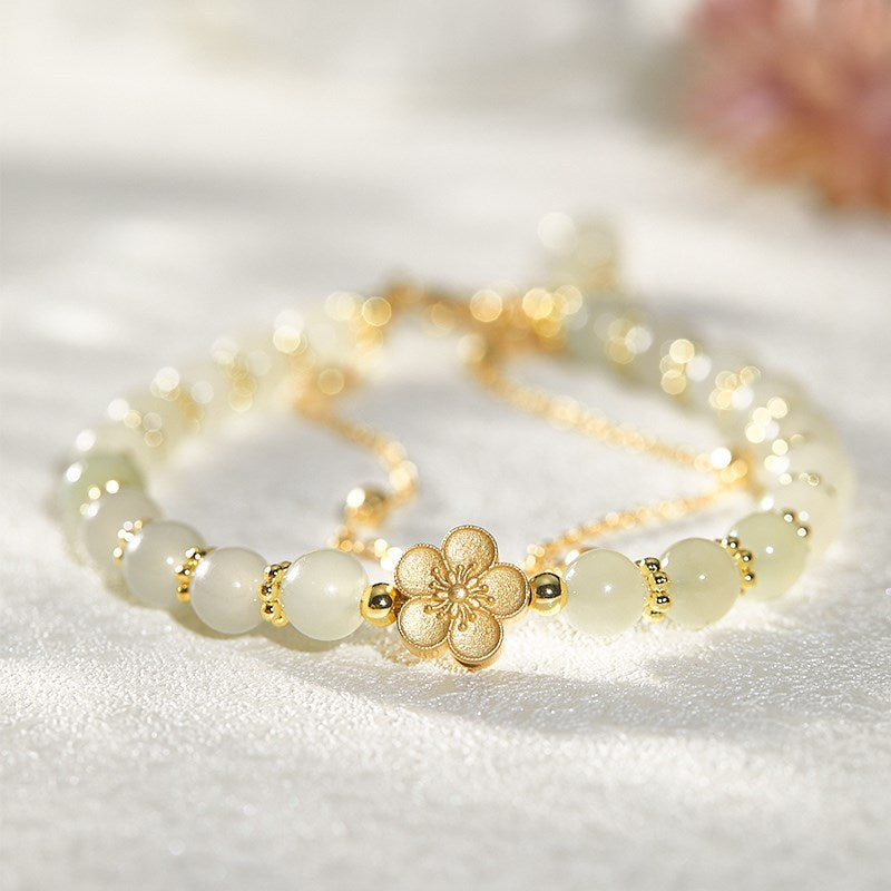 Doppelketten-Armband mit Kirschblüten-Design – Bild 2 | LuxeStyle