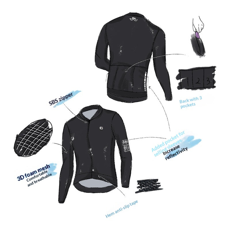 Cycling-Langarmshirt mit Icecooling-Fabric