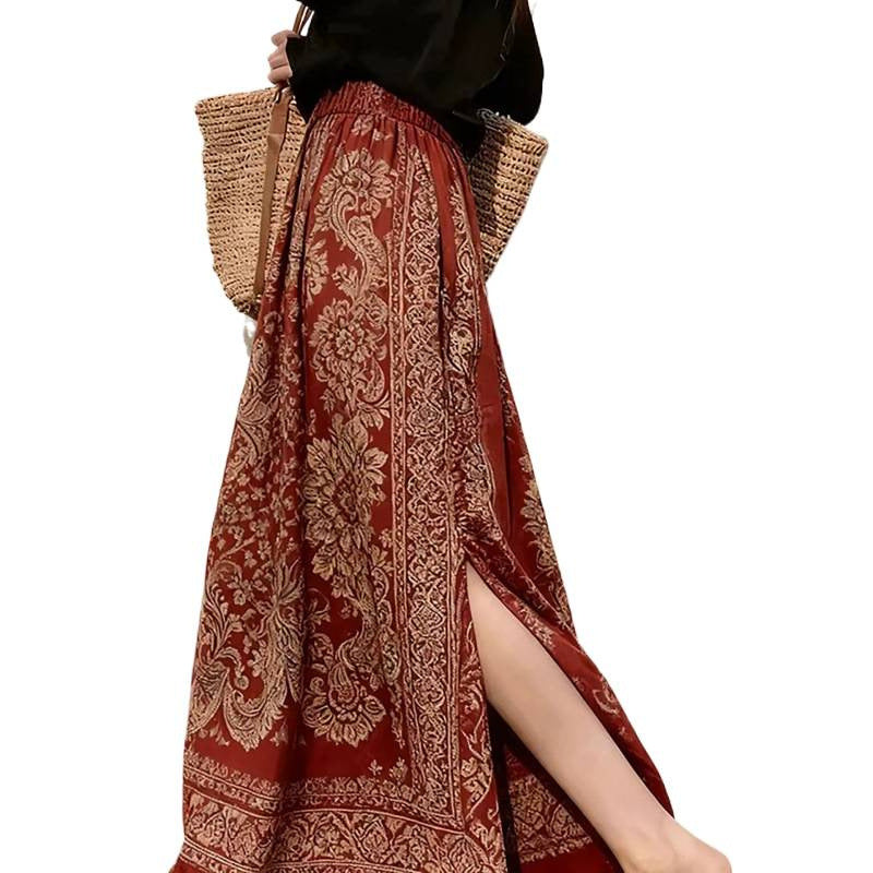 Sommerliches A-Linien Midikleid mit Schlitz