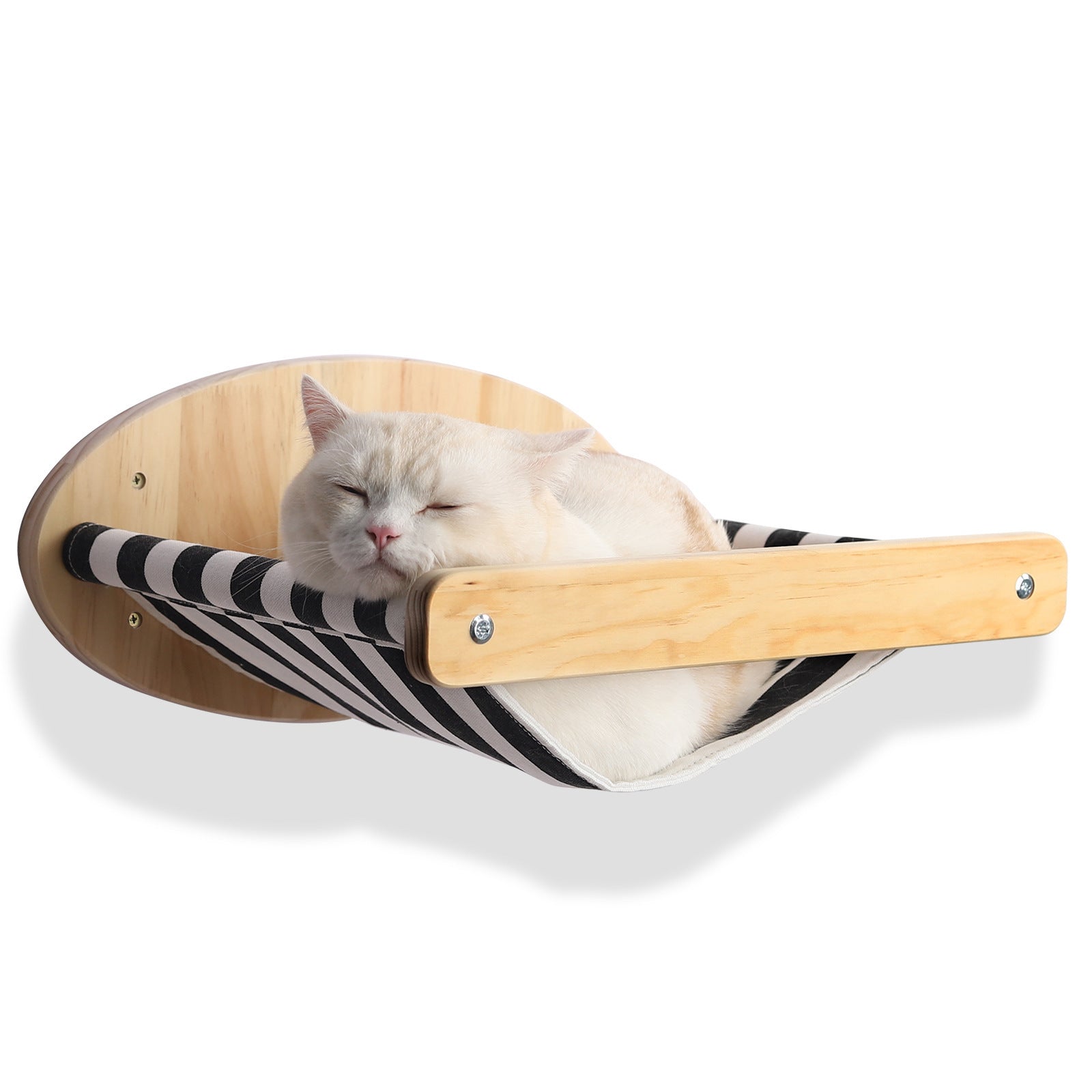 Wandmontierte Katzen-Kletterplattform aus Massivholz