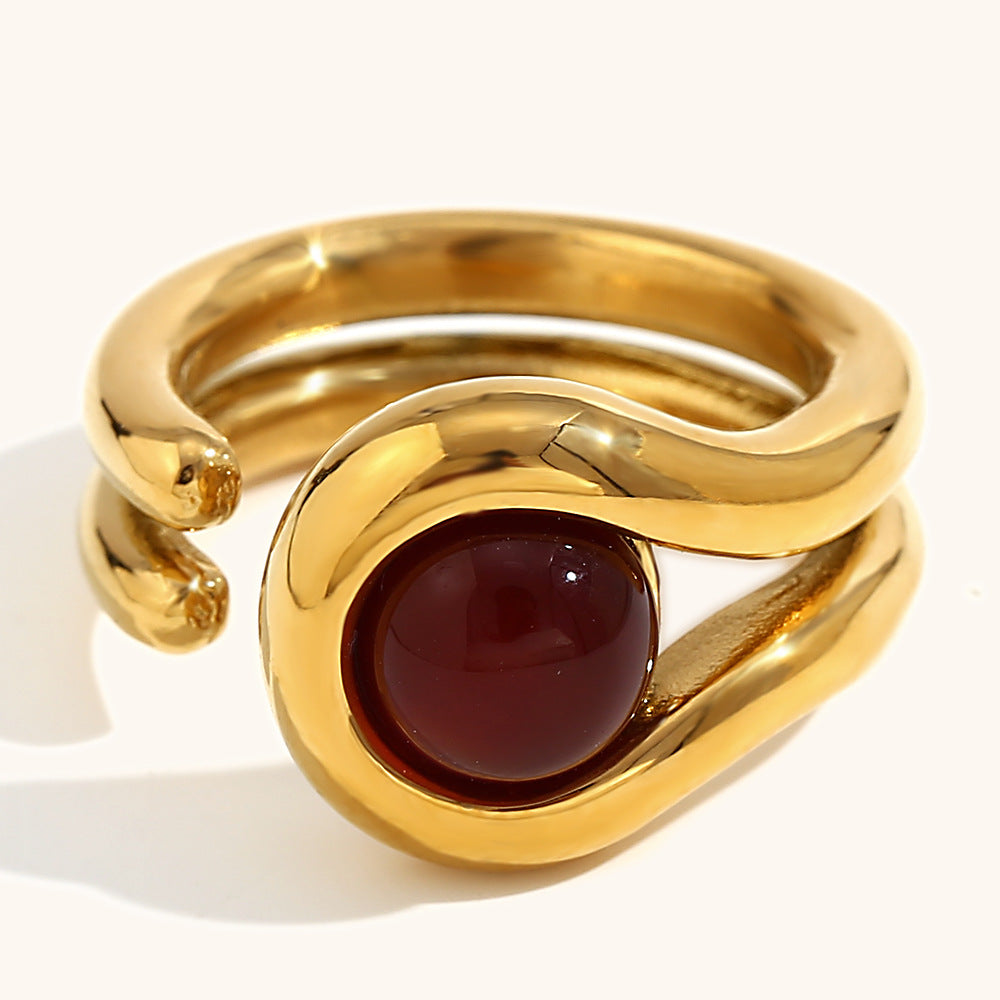 Doppelreihiger Ring vergoldet – Bild 1 | LuxeStyle