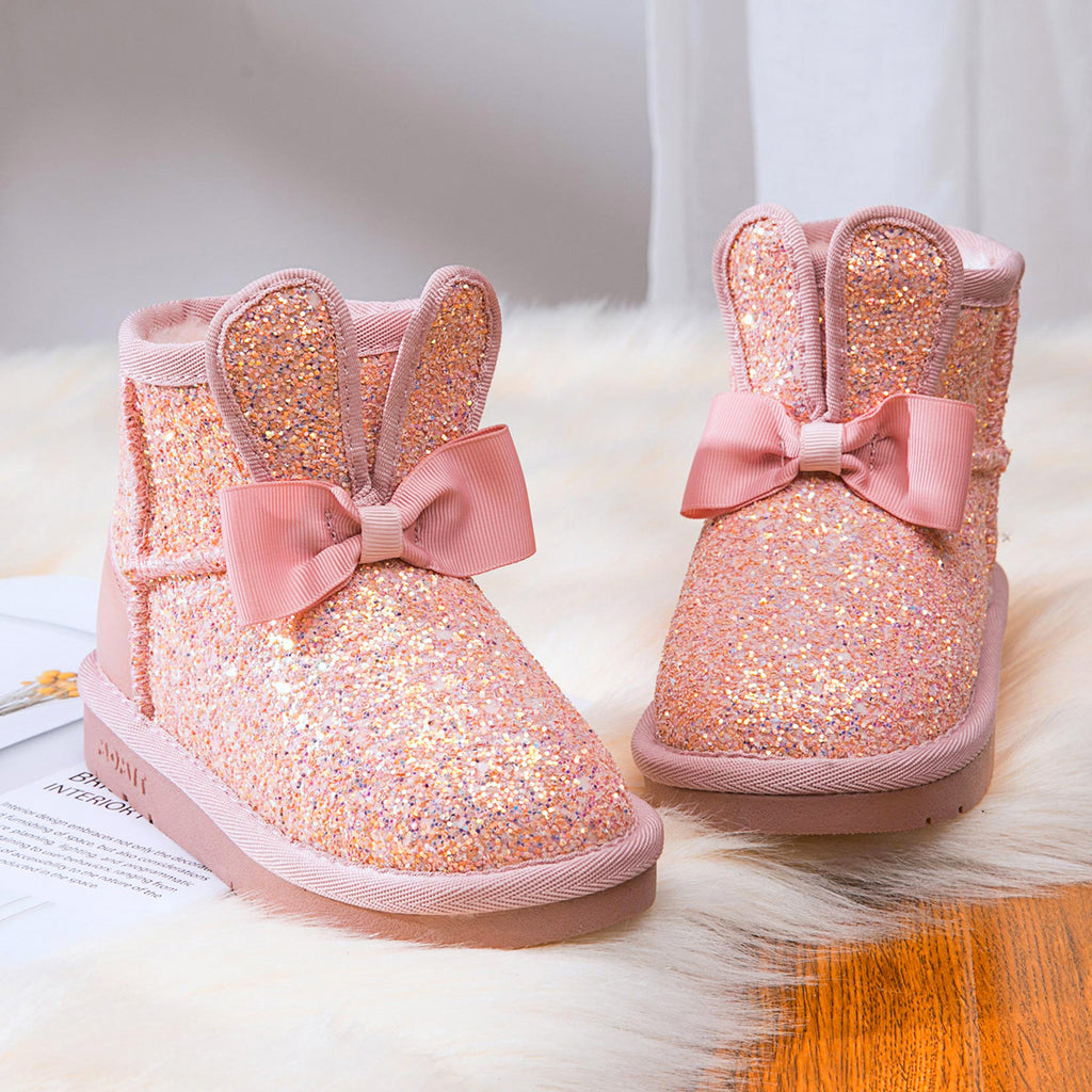 Warme Kinder-Winterstiefel aus Paillettenstoff – Bild 2 | LuxeStyle