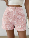 Elegante Jacquard-Shorts mit hoher Taille