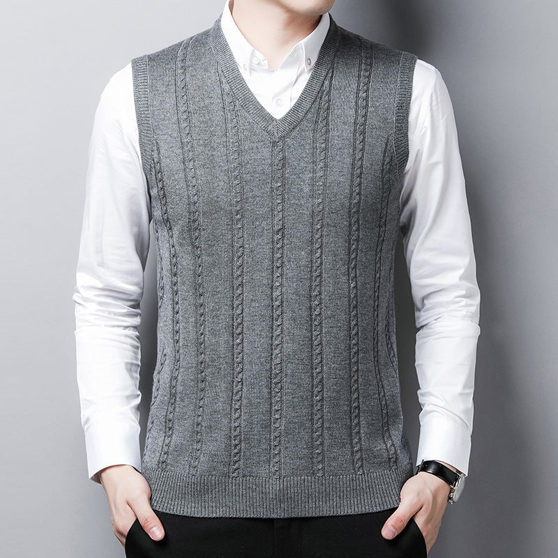 Jacquard-Strickpullover ohne Ärmel – Business Casual – Bild 4 | LuxeStyle
