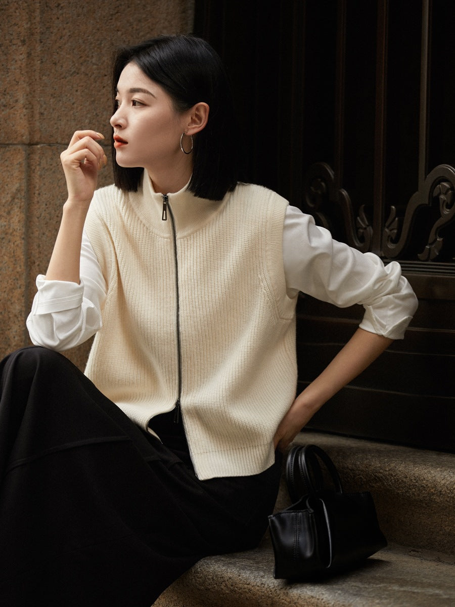 Merino Woll-Cardigan Weste