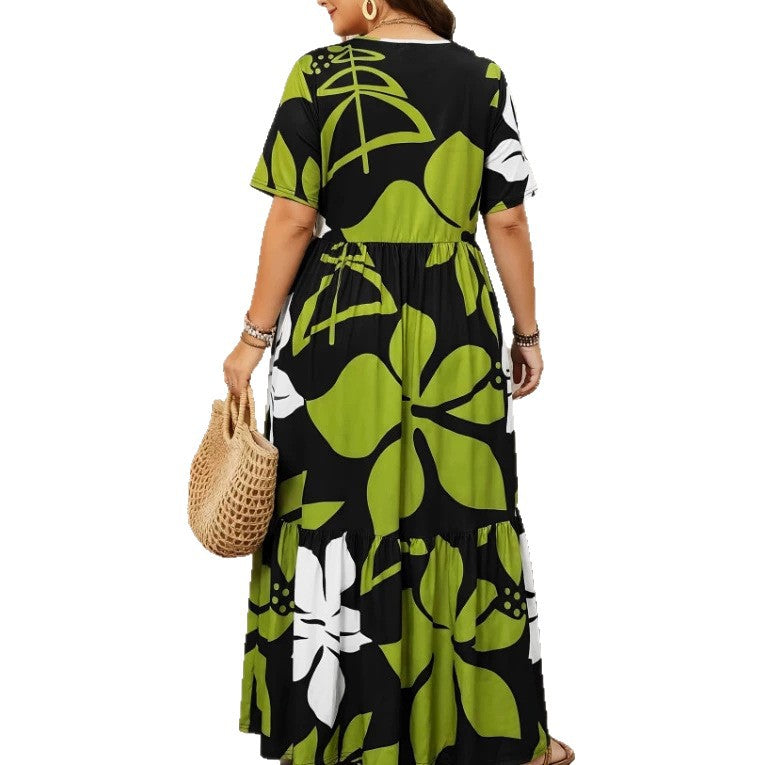 Maxirock mit Blumenprint und Plisseefalten