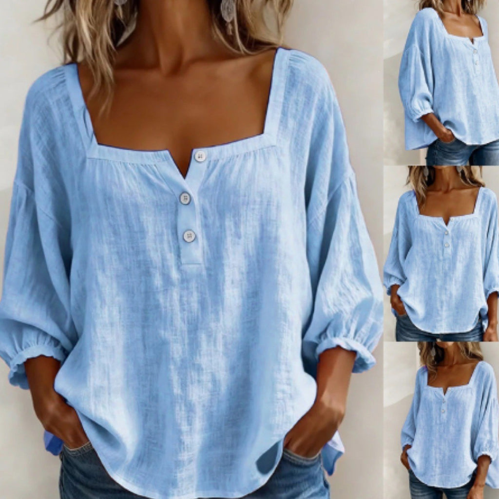 Langarm-V-Shirt für Damen